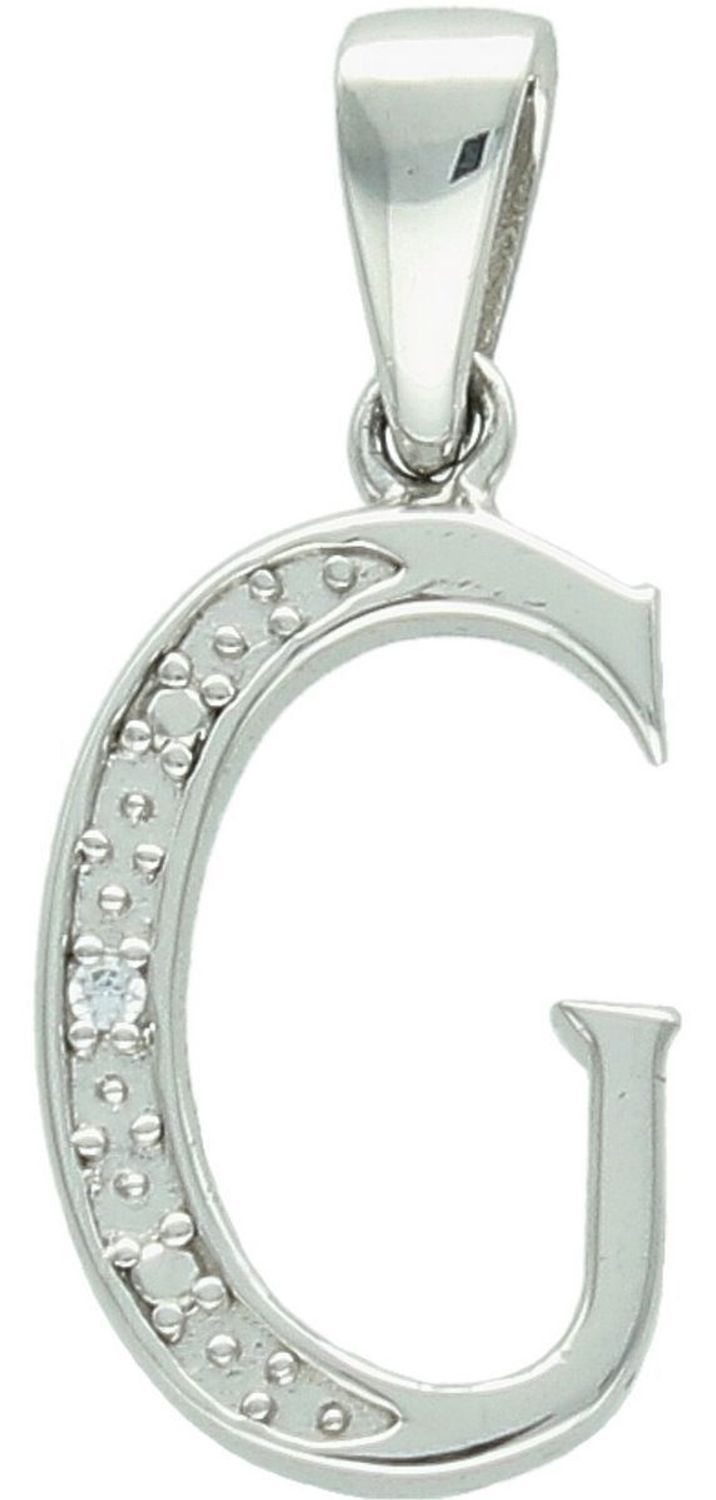 Zawieszka srebrna 925 AP17-0206 G – literka G zdobiona cyrkoniami. Wymiary 2,5x1,0 cm, waga 1,20 g. Elegancka, subtelna biżuteria z przesłaniem – idealna na prezent.1.jpg